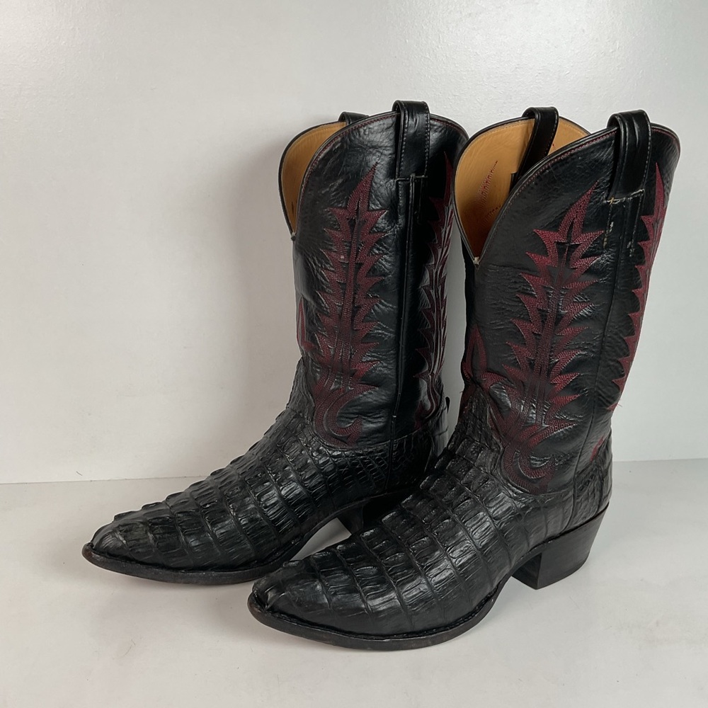 Caiman Tail Cowboy Boots | Exotic Crocodile | USA Made | Men’s 10.5 D
